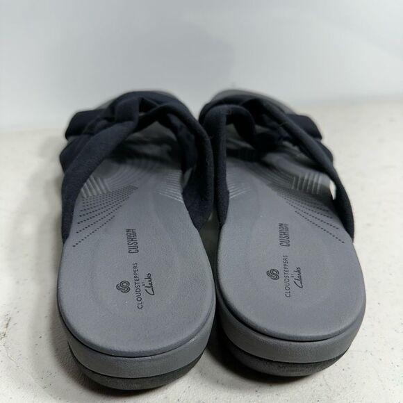Clarks Cloud Steppers Black Arla Dristi Jersey Slide Sandals 11M - Picture 6 of 8